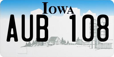 IA license plate AUB108