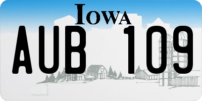 IA license plate AUB109