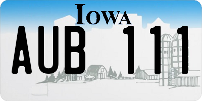 IA license plate AUB111