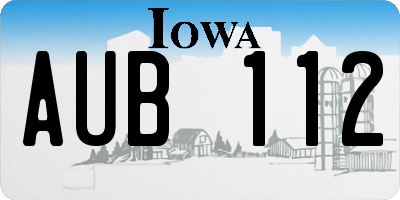 IA license plate AUB112
