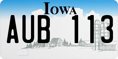 IA license plate AUB113