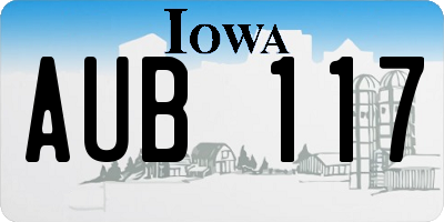 IA license plate AUB117