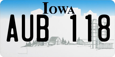IA license plate AUB118