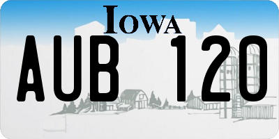 IA license plate AUB120
