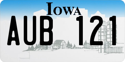 IA license plate AUB121