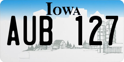 IA license plate AUB127