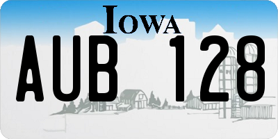 IA license plate AUB128