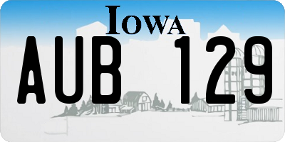 IA license plate AUB129