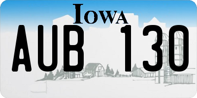 IA license plate AUB130