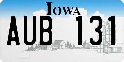 IA license plate AUB131