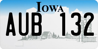 IA license plate AUB132