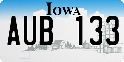 IA license plate AUB133