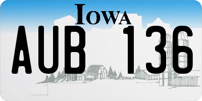 IA license plate AUB136