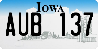 IA license plate AUB137