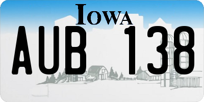 IA license plate AUB138