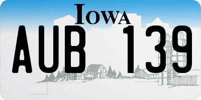 IA license plate AUB139