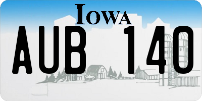 IA license plate AUB140
