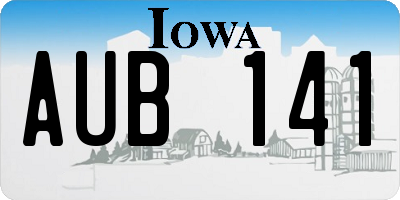 IA license plate AUB141