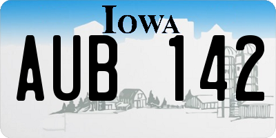 IA license plate AUB142