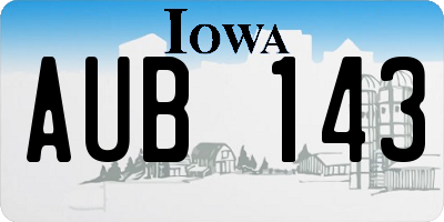 IA license plate AUB143