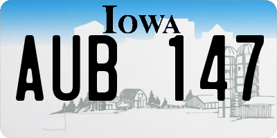 IA license plate AUB147