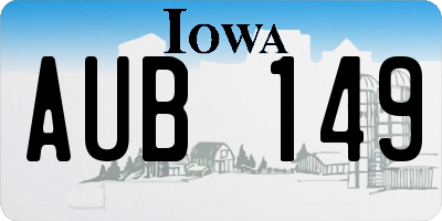 IA license plate AUB149