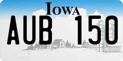 IA license plate AUB150