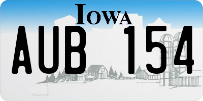 IA license plate AUB154