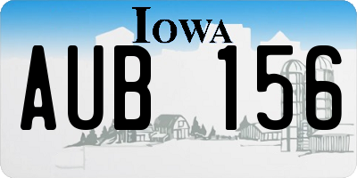 IA license plate AUB156