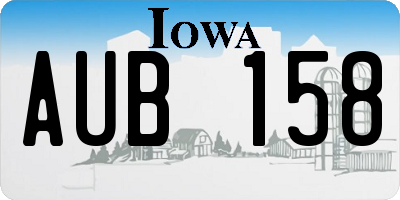 IA license plate AUB158