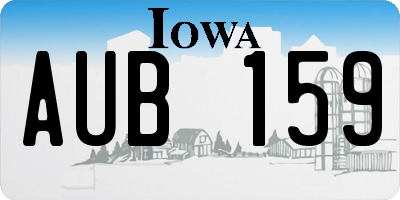 IA license plate AUB159