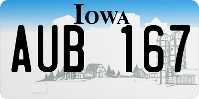 IA license plate AUB167