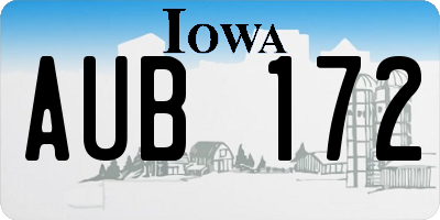 IA license plate AUB172