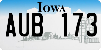 IA license plate AUB173
