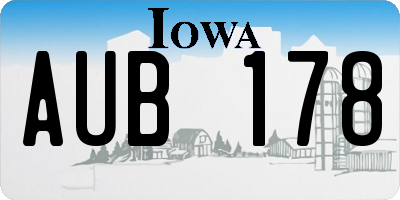 IA license plate AUB178