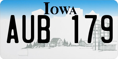 IA license plate AUB179