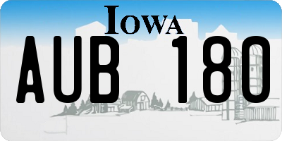 IA license plate AUB180