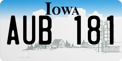 IA license plate AUB181