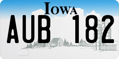 IA license plate AUB182