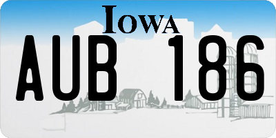 IA license plate AUB186