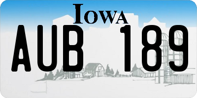IA license plate AUB189