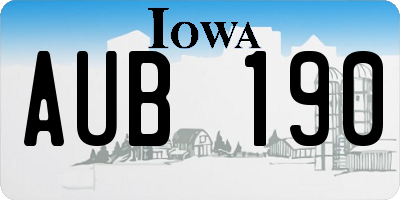 IA license plate AUB190