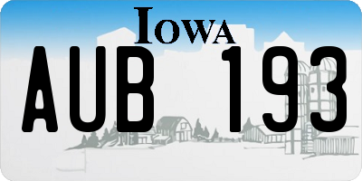 IA license plate AUB193