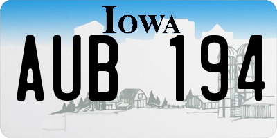 IA license plate AUB194