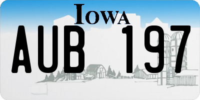 IA license plate AUB197