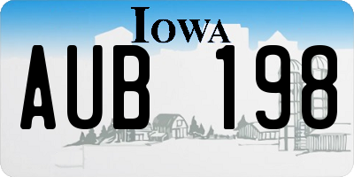 IA license plate AUB198