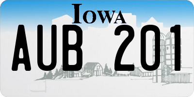 IA license plate AUB201