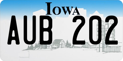 IA license plate AUB202