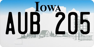 IA license plate AUB205