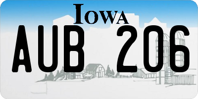 IA license plate AUB206